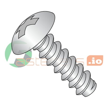 Newport Fasteners Thread Cutting Screw, #8 x 3/8 in, 18-8 Stainless Steel Truss Head Phillips Drive, 5000 PK 637373